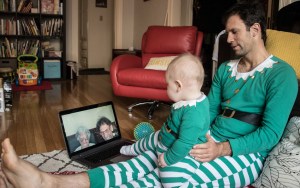 Mateo and Marton on Skype with Budapest